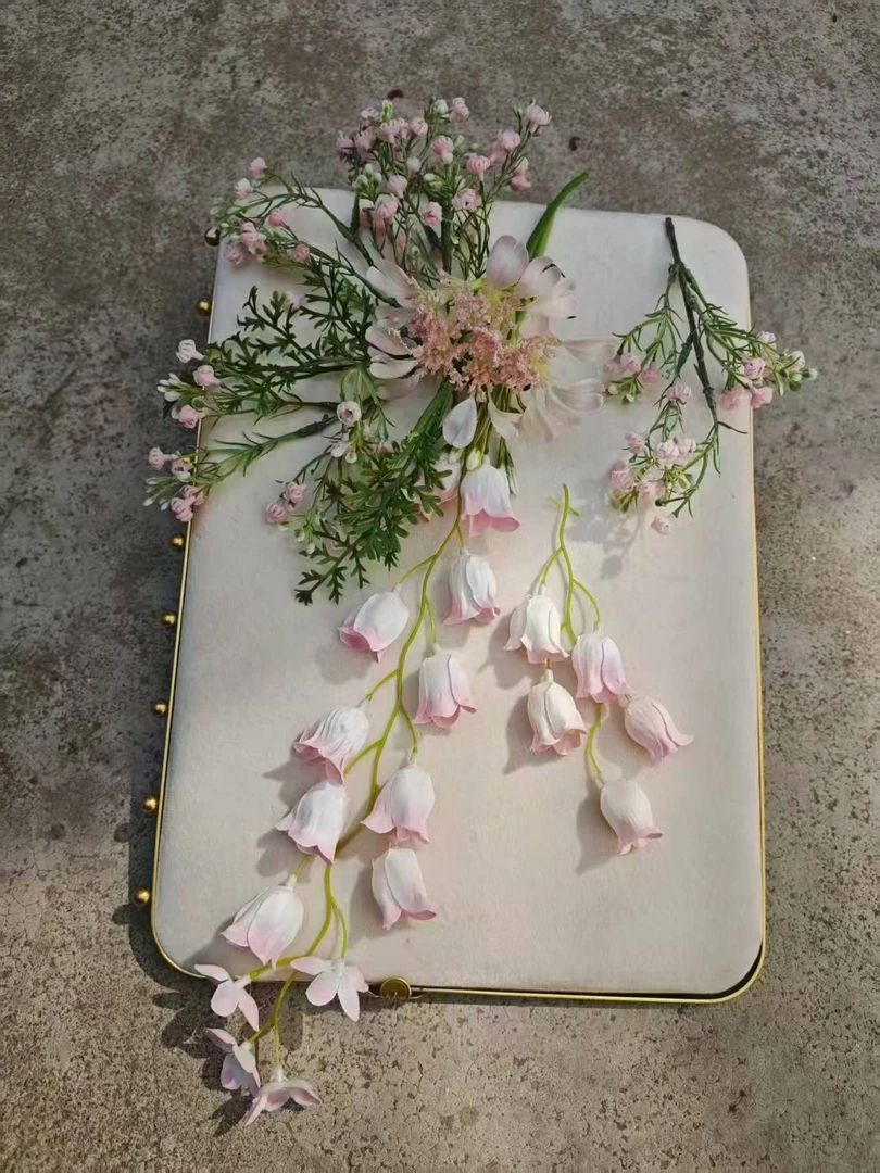 粉色晨袍造型新娘饰品百搭077