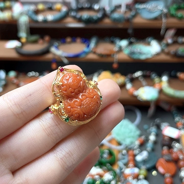 翡翠未镶嵌戒指饰品