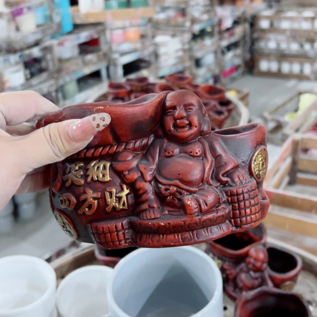 有孔，陶瓷花盆满10米包邮发货。