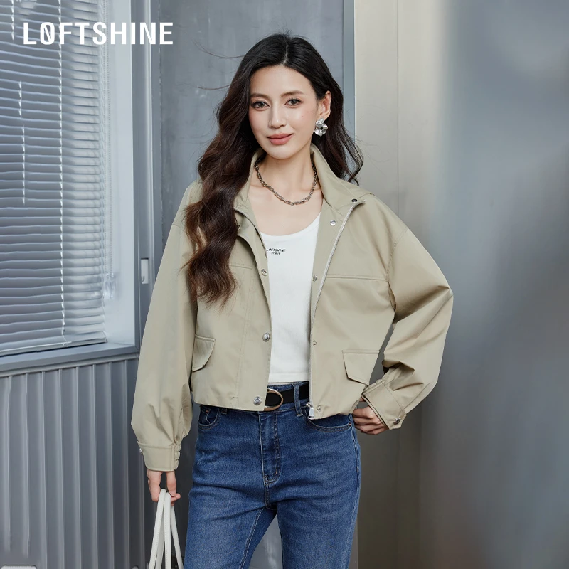 【黄蓉推荐】LOFTSHINE珞炫短款修身气质夹克外套24303134