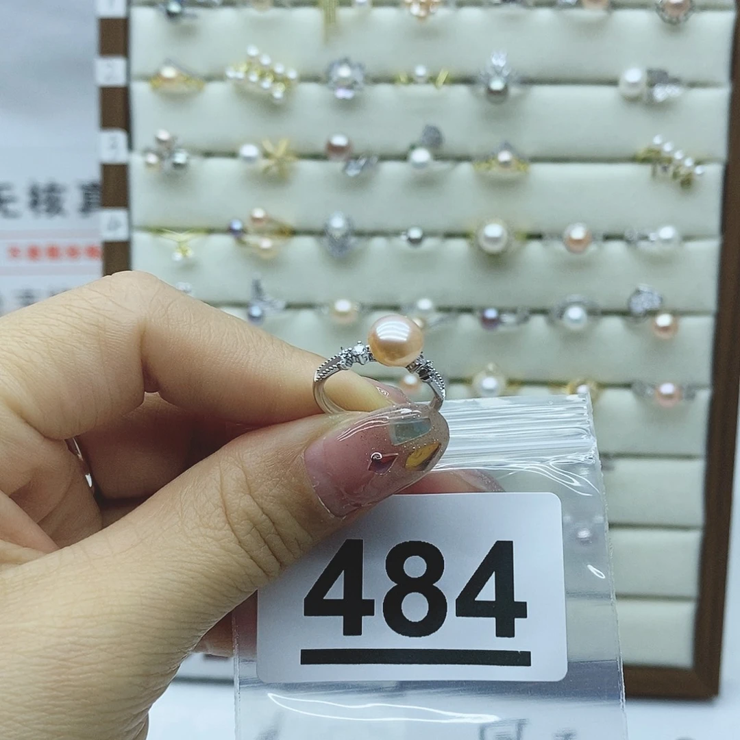 淡水珍珠戒指银S925镶嵌P****N484