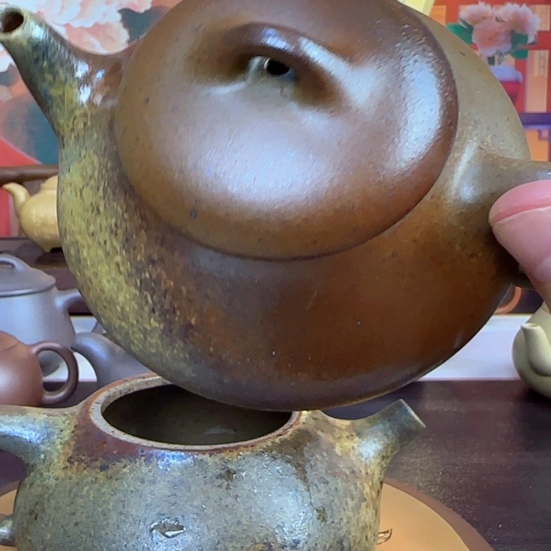 轻***尘紫砂茶壶柴烧汉唐石瓢