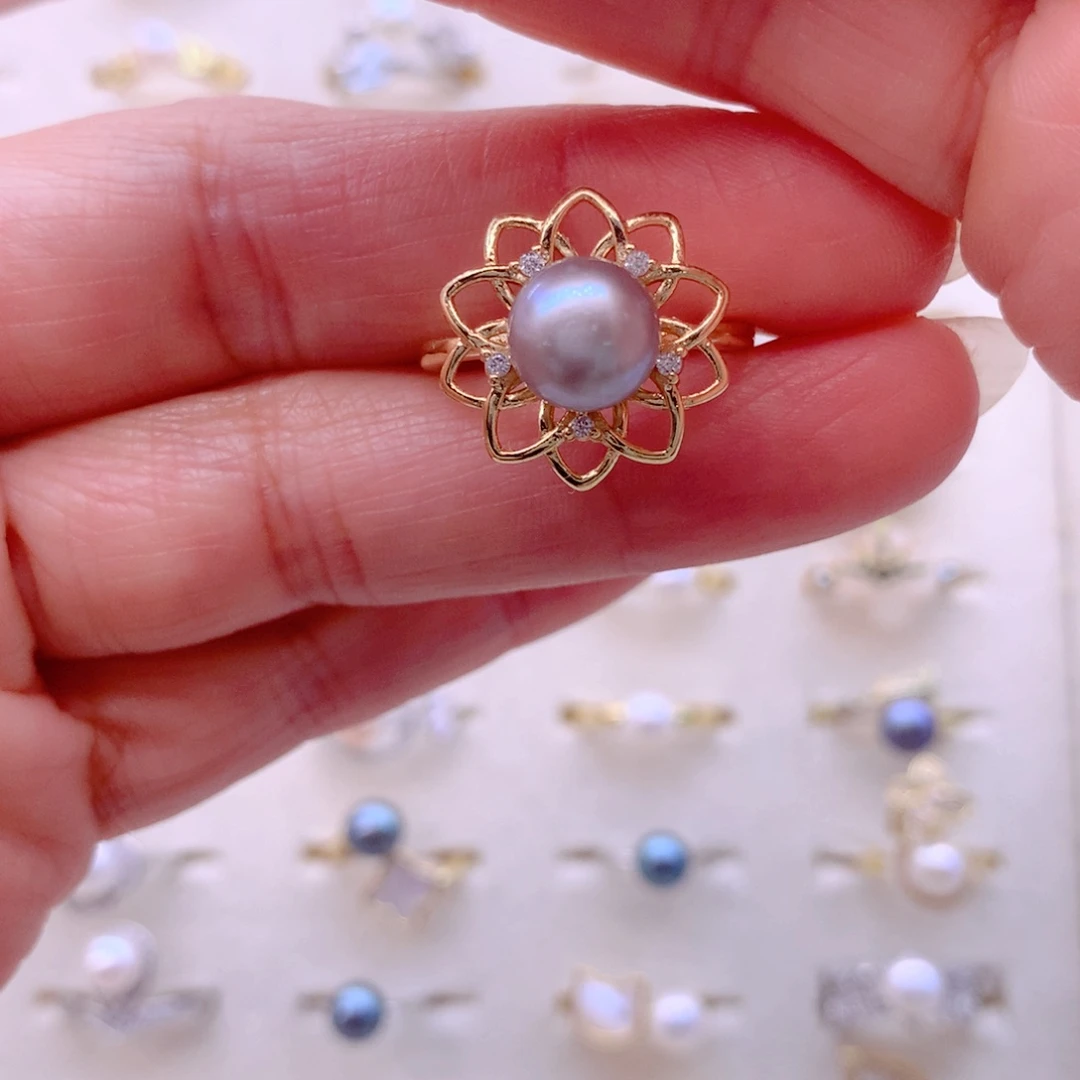 合金淡水珍珠耳饰