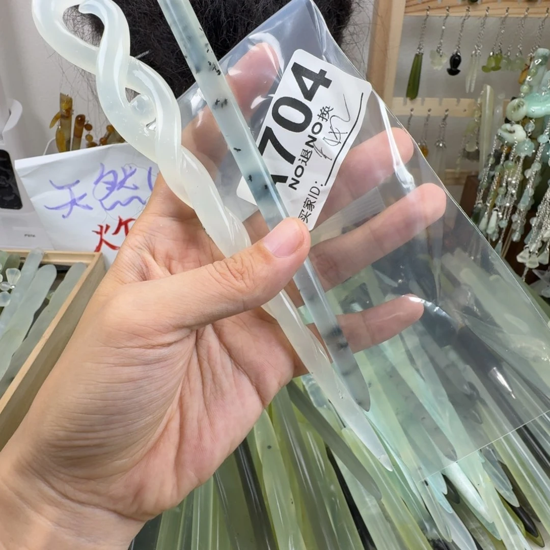 春***2蛇纹石玉合金发饰