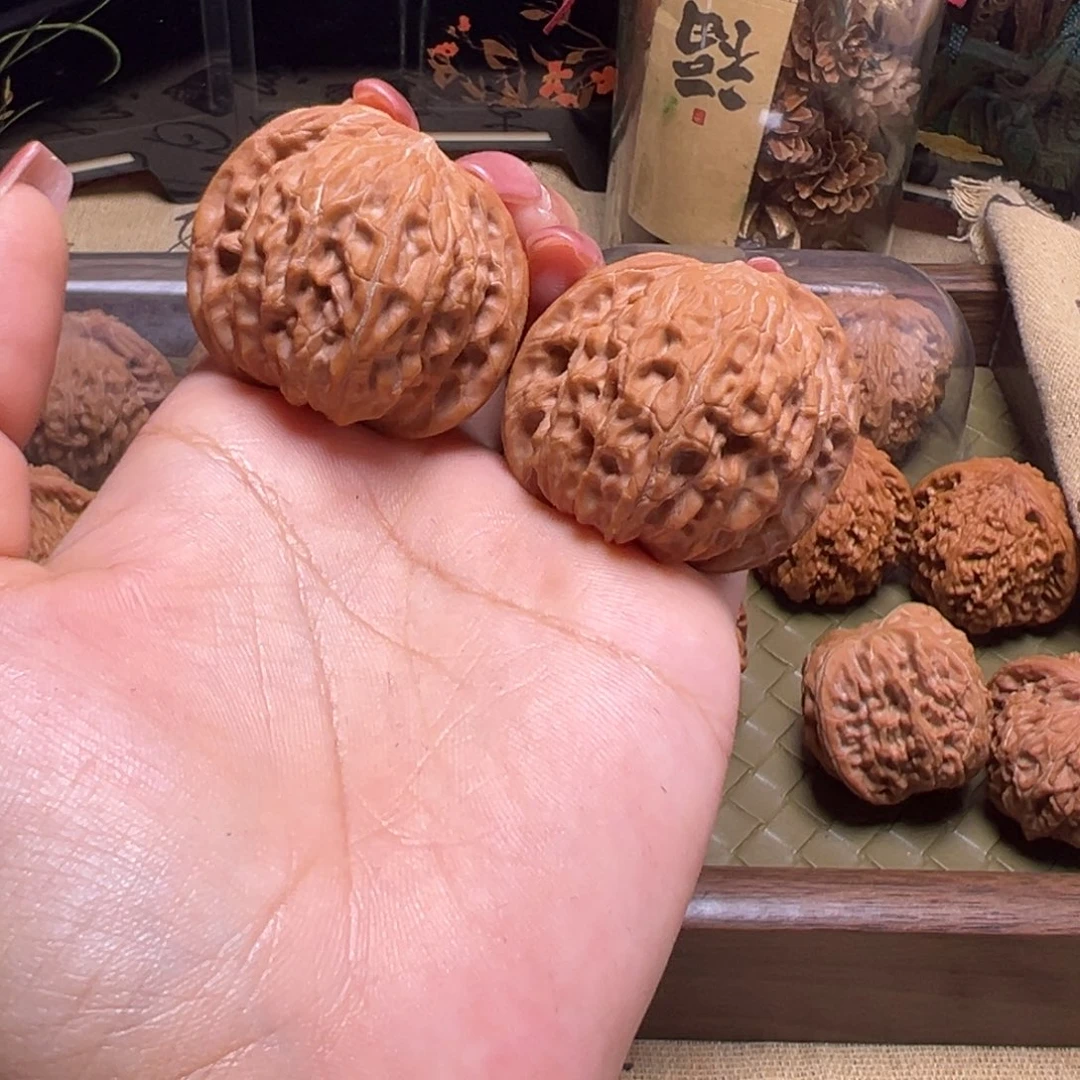 文玩核桃把件磨盘40全品