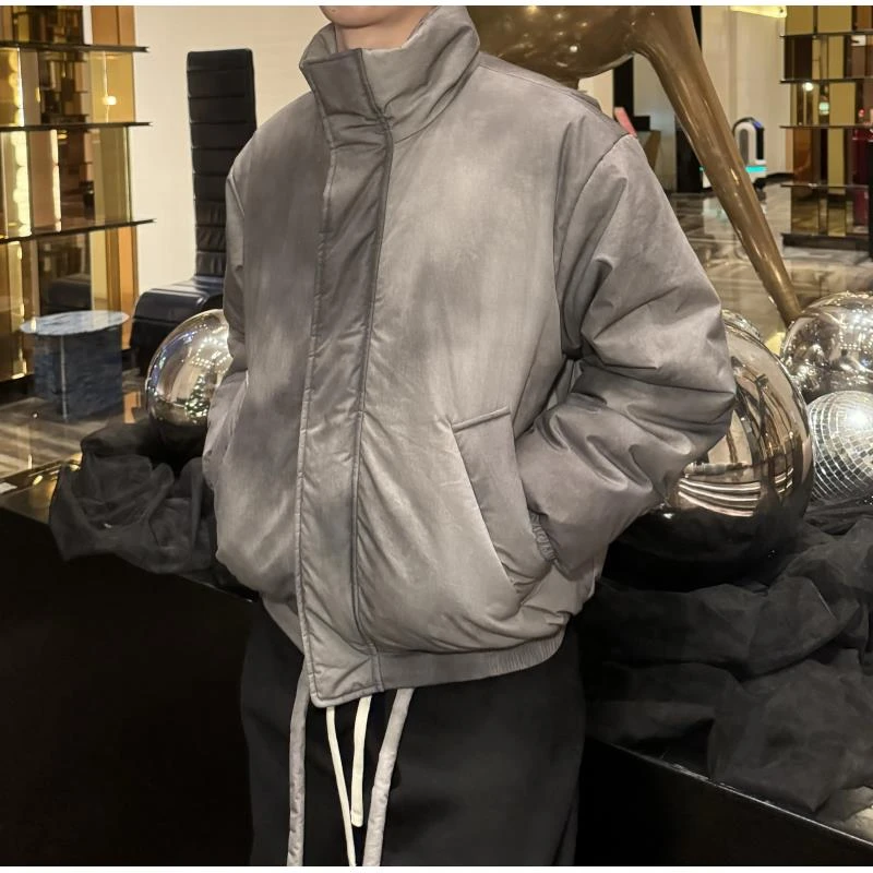 意卡伦萨23FW晕染数码印花立领廓形宽松保暖潮流棉服SM60753