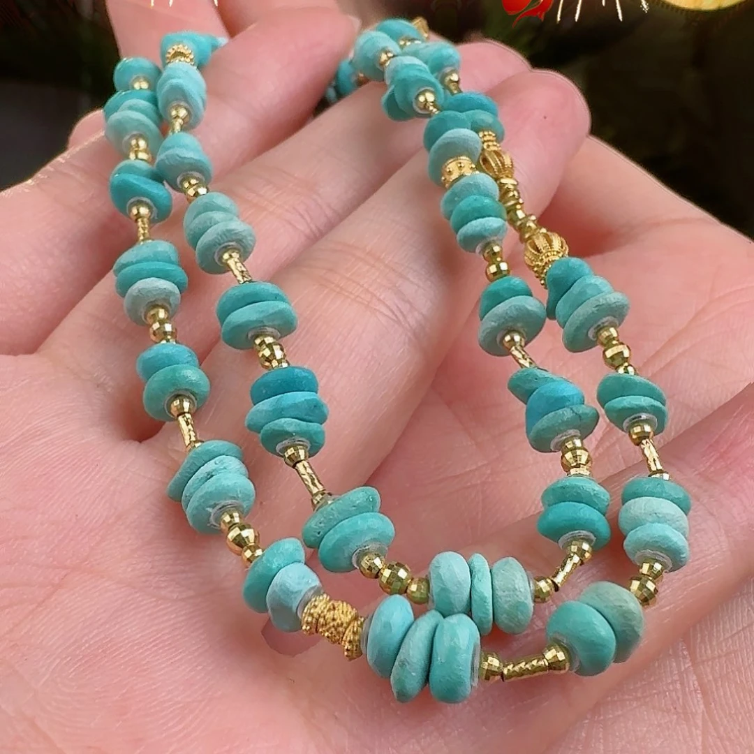 绿松石珠宝奇石18K金镶嵌