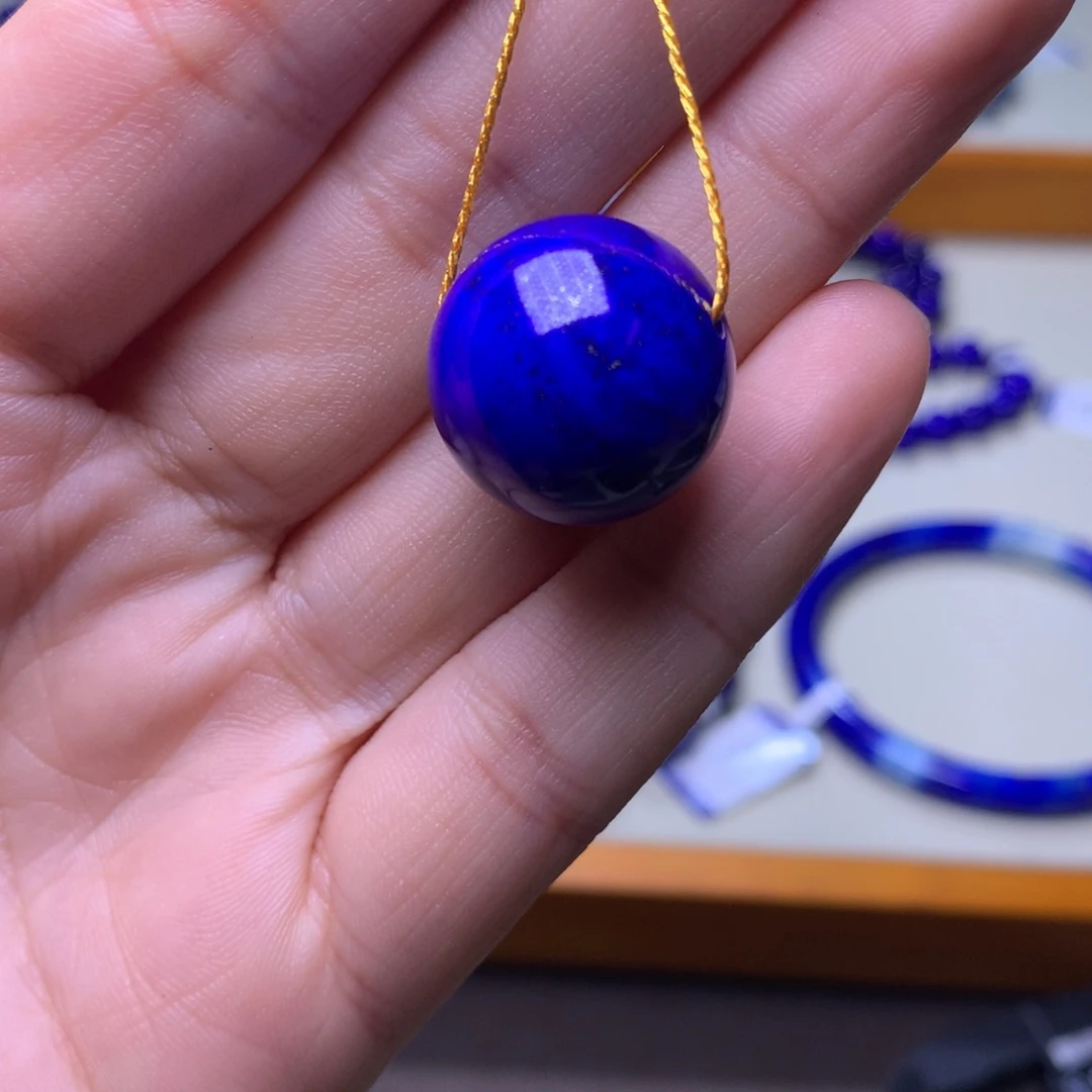 青金石手链未镶嵌张**孔18mm