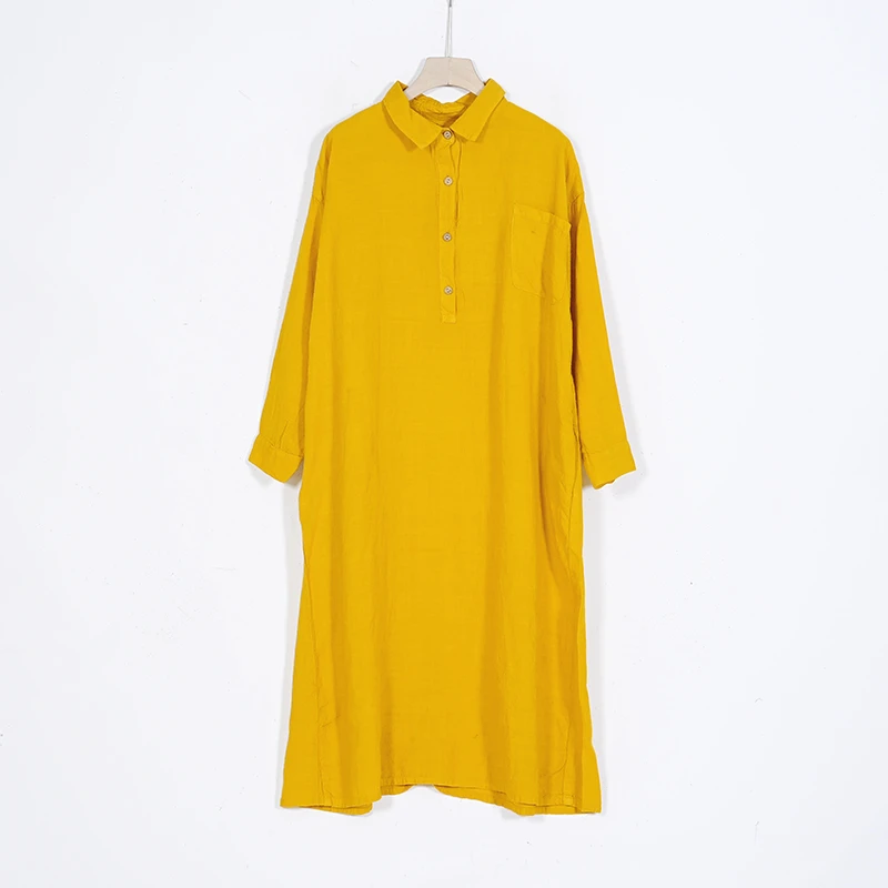 【蓉哥出品】亚麻炒色衬衫裙8296