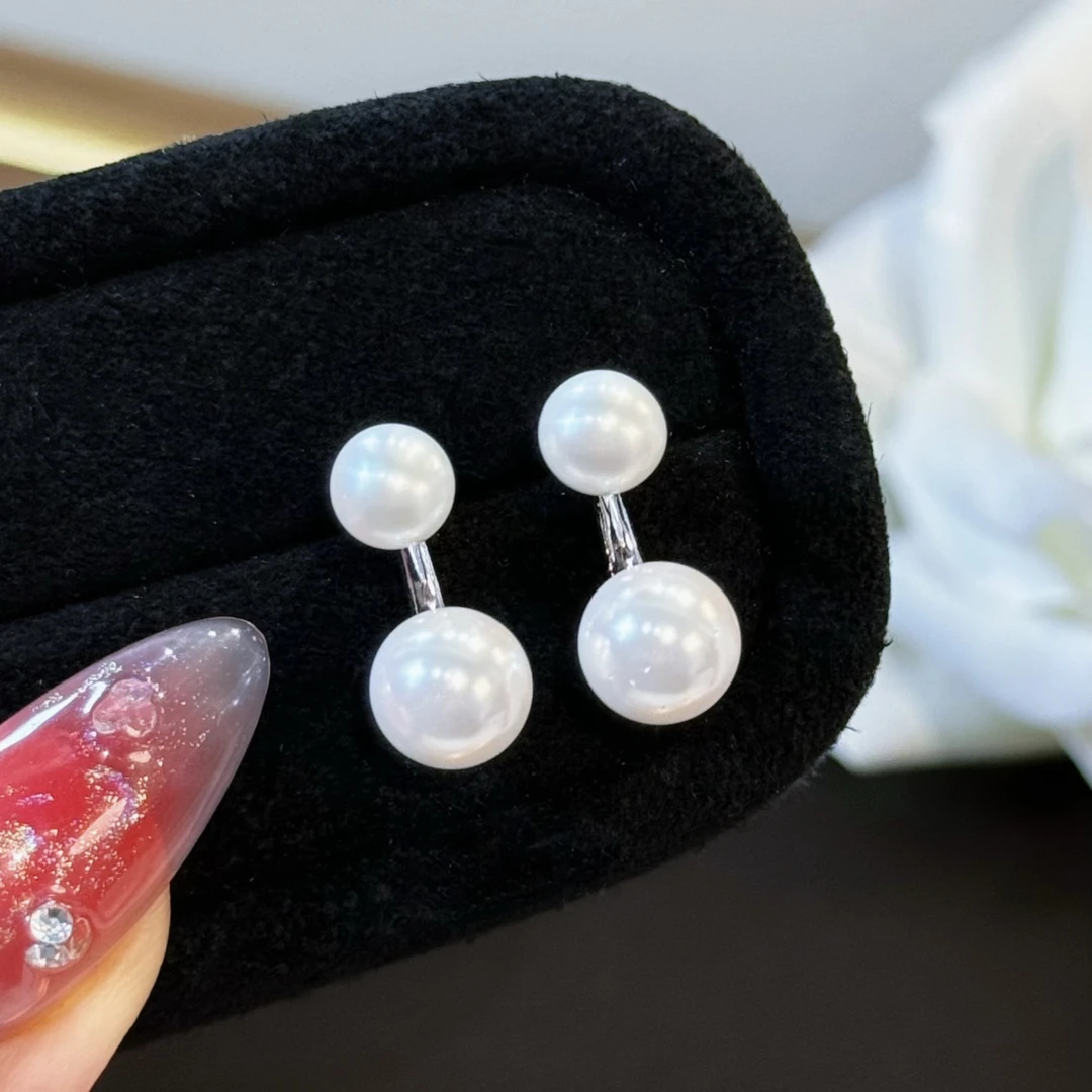 杨杨 babytime 两戴款法式天然6mm珍珠耳钉ins简约风馒头珠