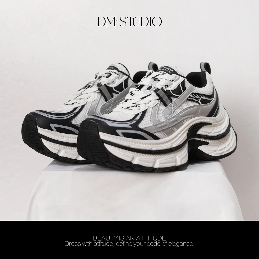 DEDM•STUDIO/气质小众高级网面透气拼色休闲老爹鞋2507XZ/185-25