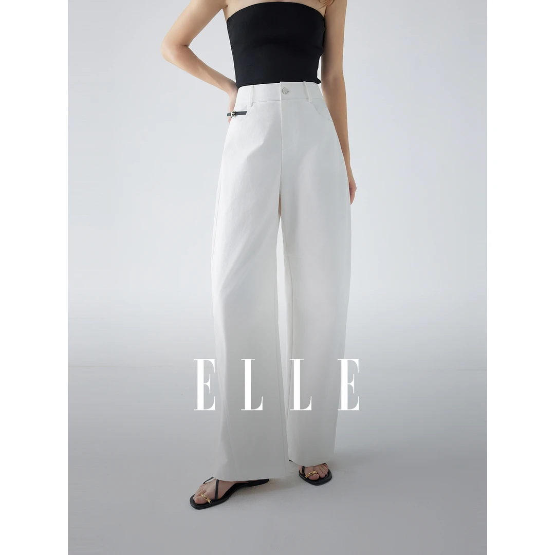 【粉丝专属】ELLE高腰淡人休闲裤女25秋季新款通勤时尚显瘦EK51896