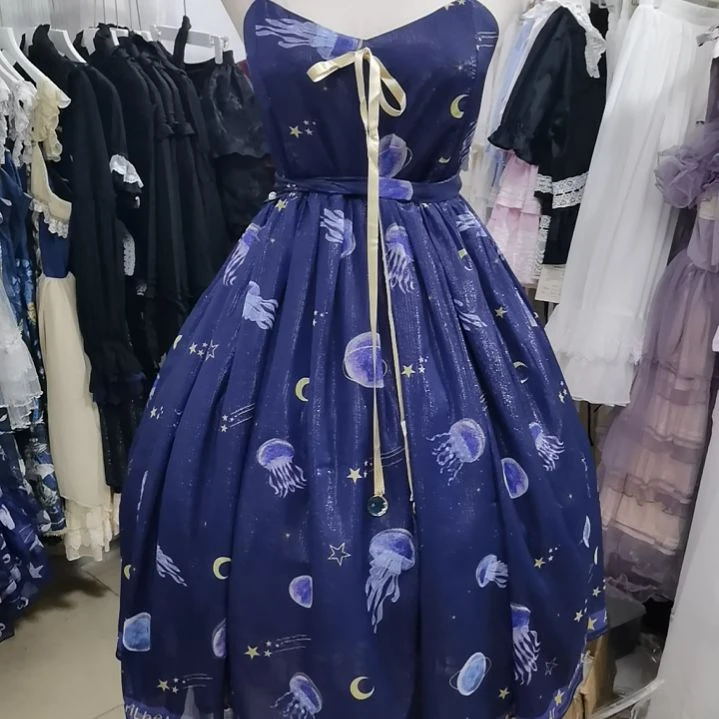 @***晚吊带星河水母m深色