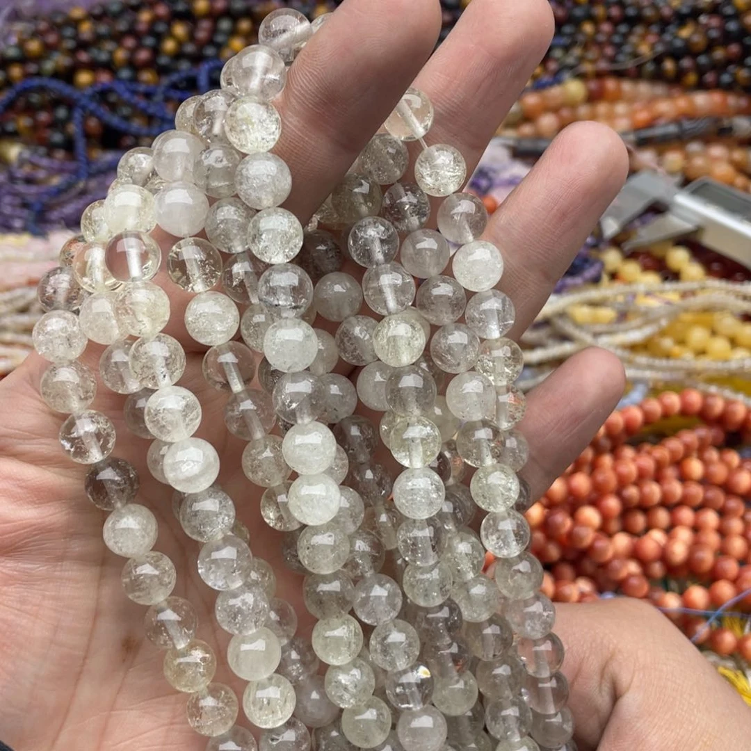 玛瑙/玉髓珠宝半成品未镶嵌两条装8mm阿赛水晶圆珠