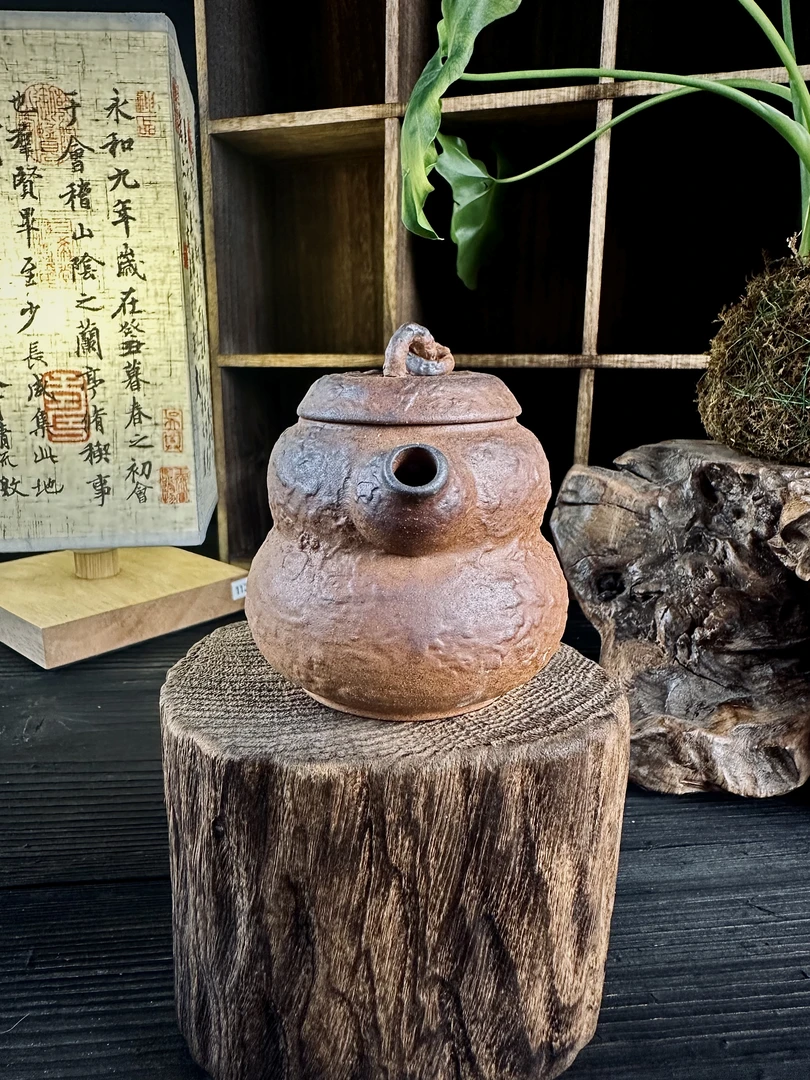 素慕堂老岩泥手工复古小葫芦泡茶壶家用聚香功夫茶具手抓壶