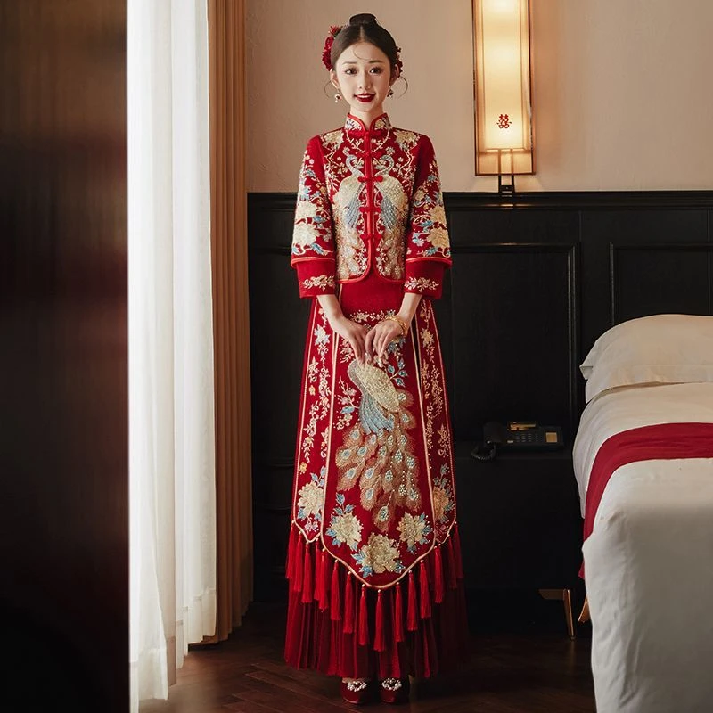 秀禾服2025年新款新娘结婚礼服中式婚纱敬酒服蛇凤褂显瘦嫁衣夏季