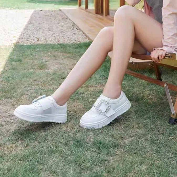 C7173  米色 厚底板鞋女款夏季2025新款小白鞋百搭