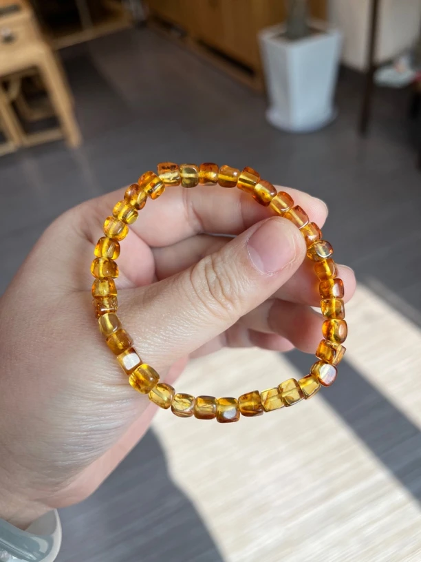 天然花珀随型手串