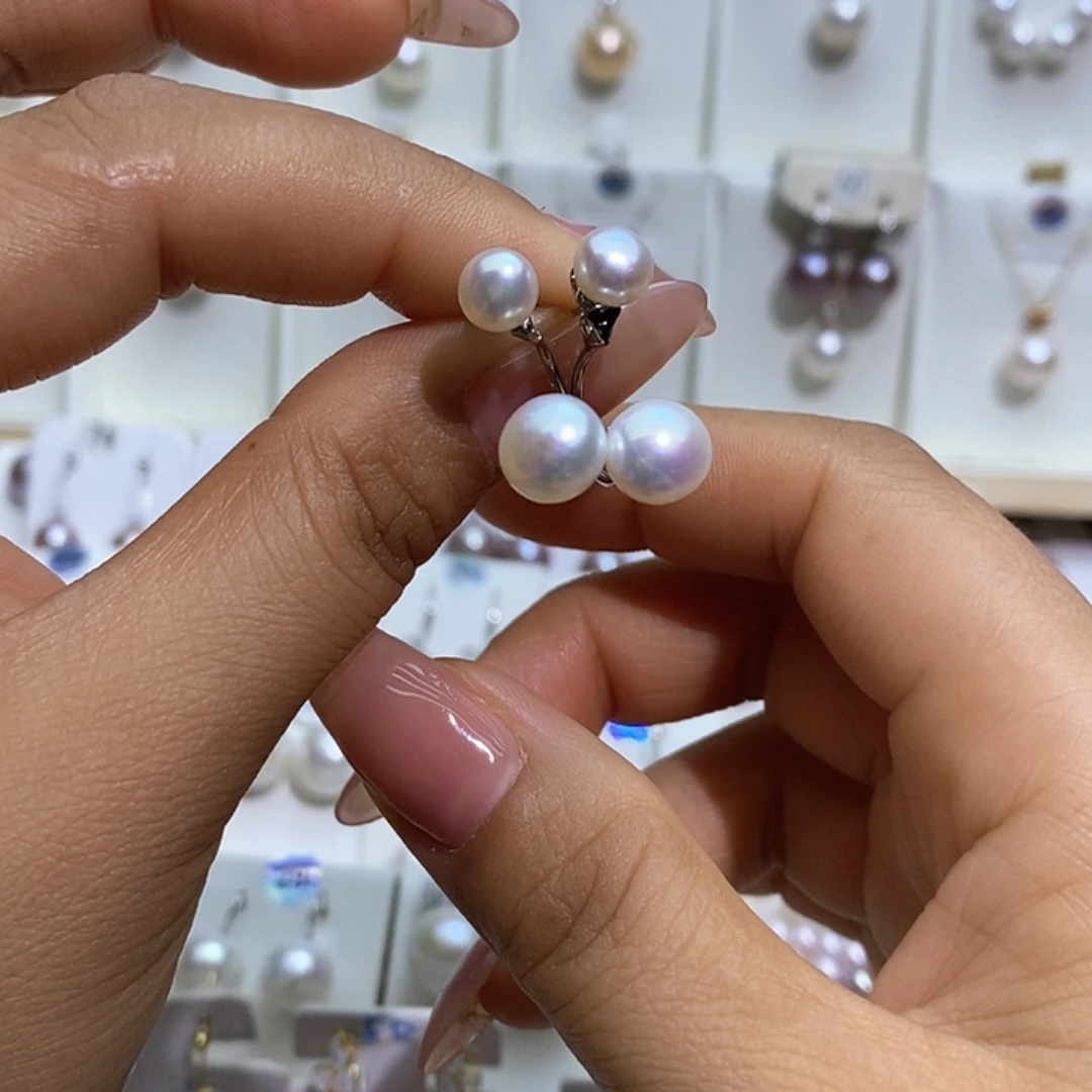 吊坠赠合金链条淡水珍珠银S925镶嵌