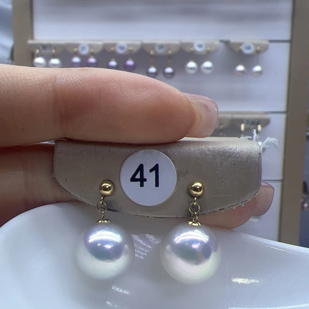 淡水珍珠耳饰18K金镶嵌