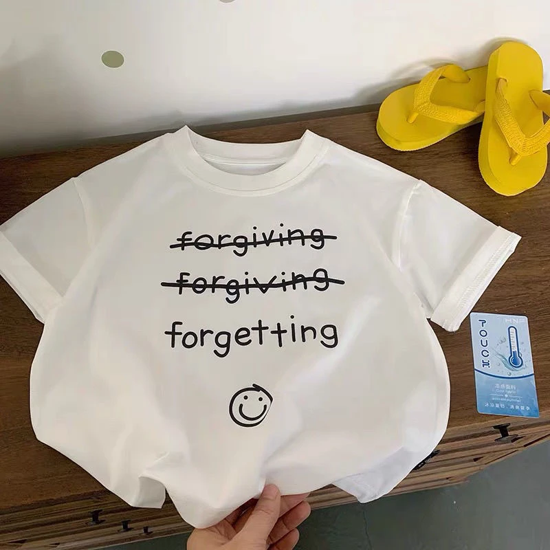 纯棉100男童纯棉短袖T恤宽松休闲上衣中大童装时髦2025夏季新款