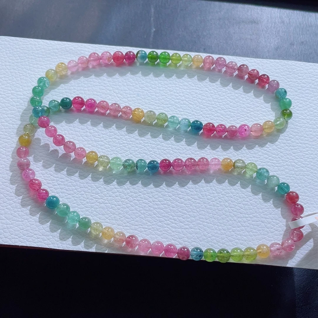 碧玺未镶嵌手链5.8mm左右