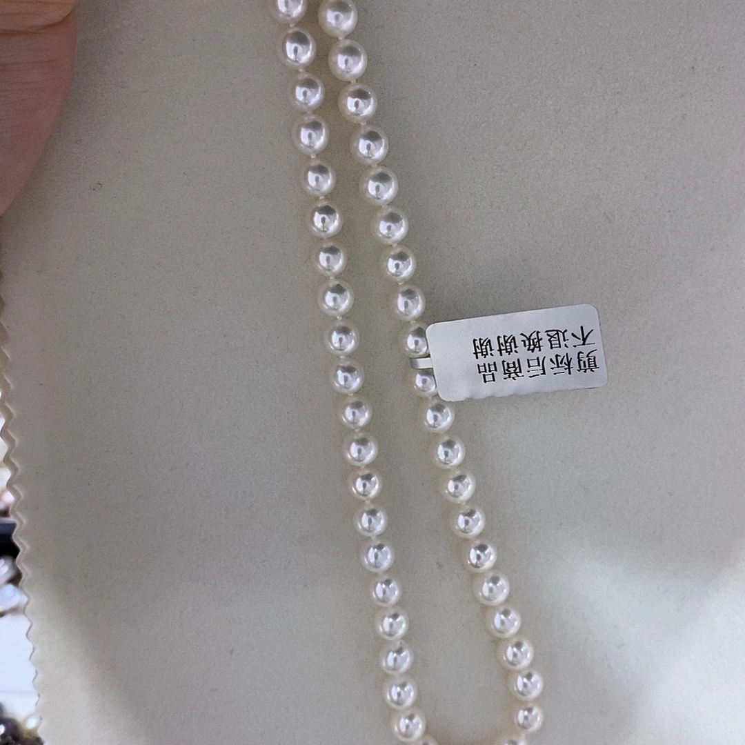 淡水珍珠银S925镶嵌颈饰6.3-7.3mm