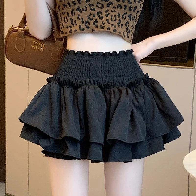 芭蕾风半身裙女夏季韩版2024新款高腰显瘦设计感甜辣蛋糕蓬蓬短裙