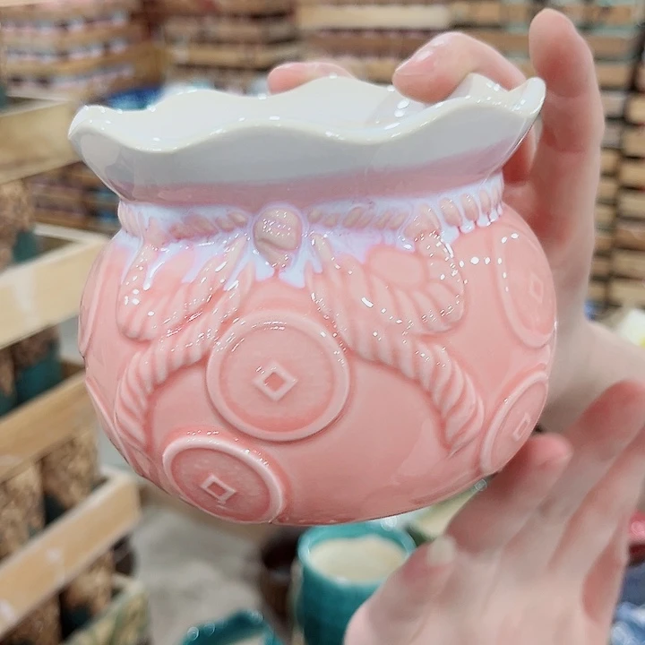 有孔.凑单10元陶瓷花盆发货！