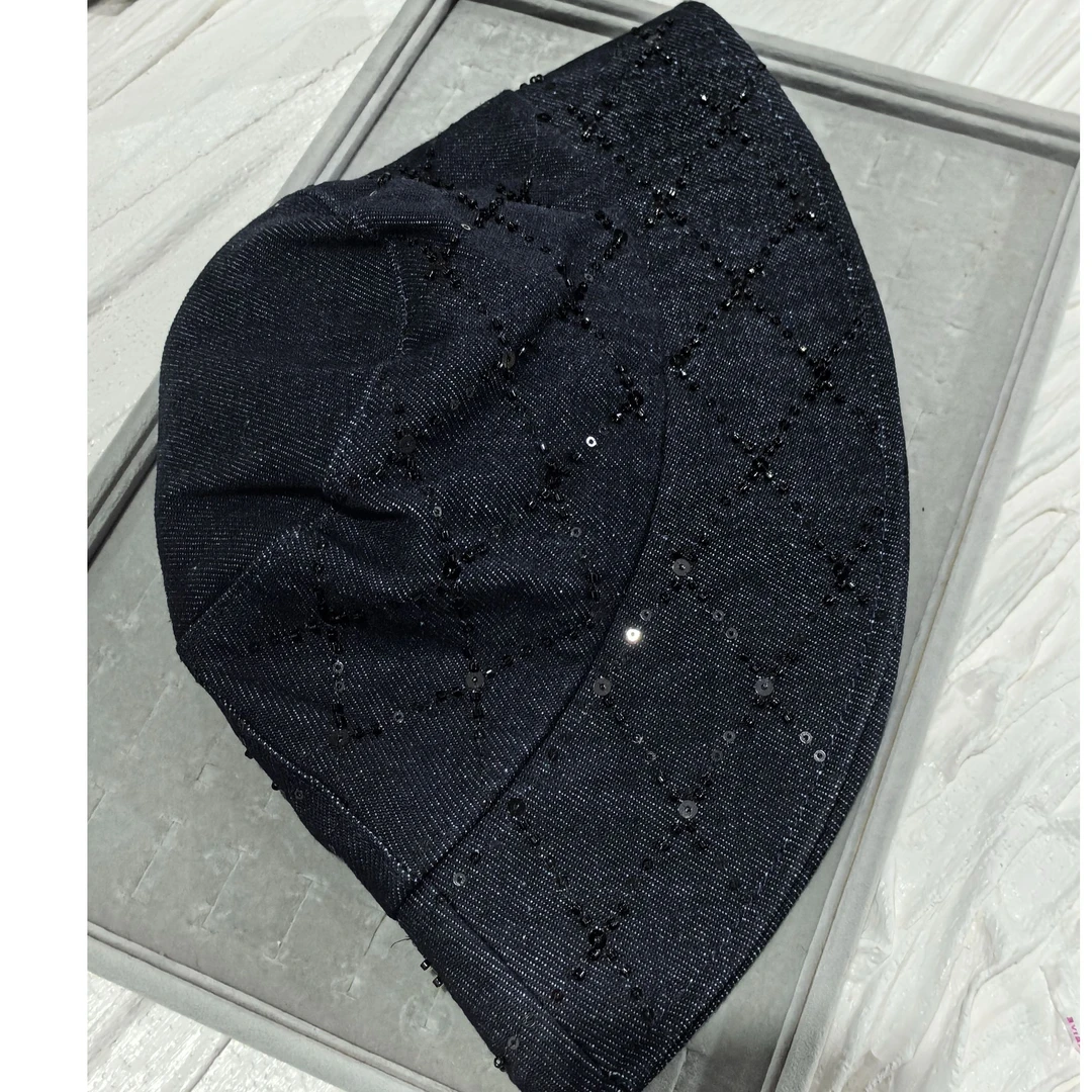【雨桐轻奢饰品】黑色亮片设计款渔夫帽YT00008