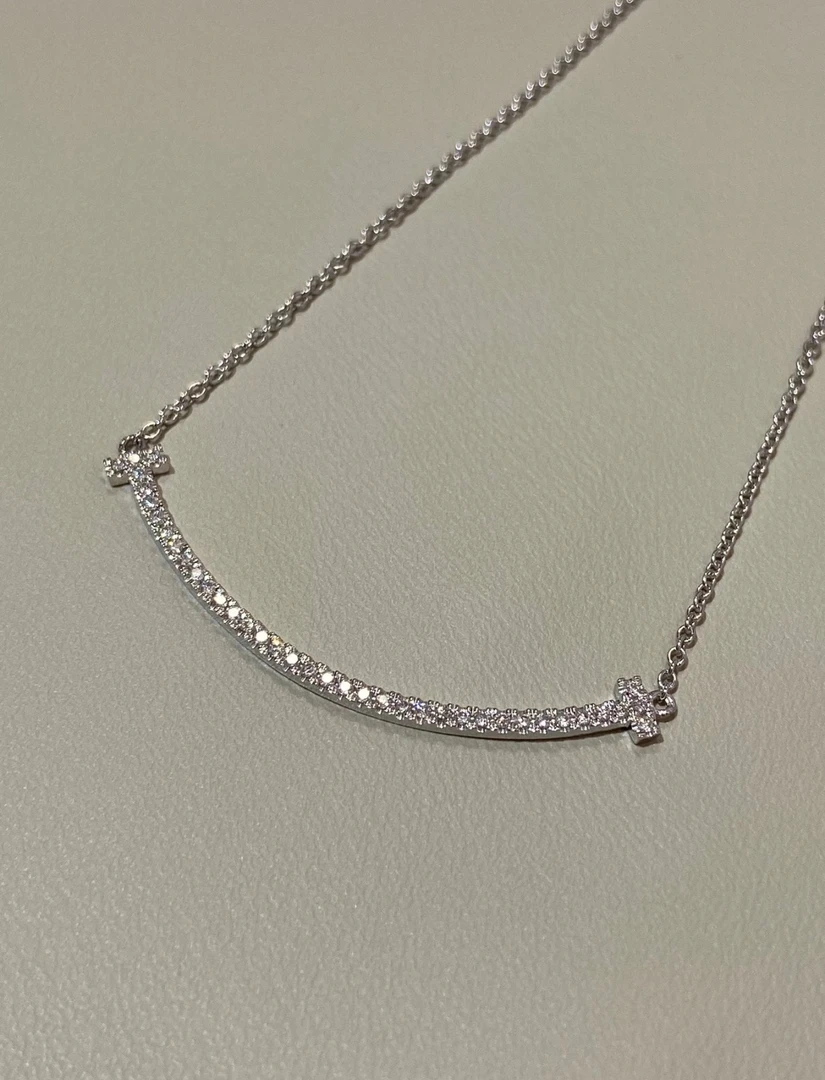 【直播间专属】满钻宽版中号微笑项链PT-CZ