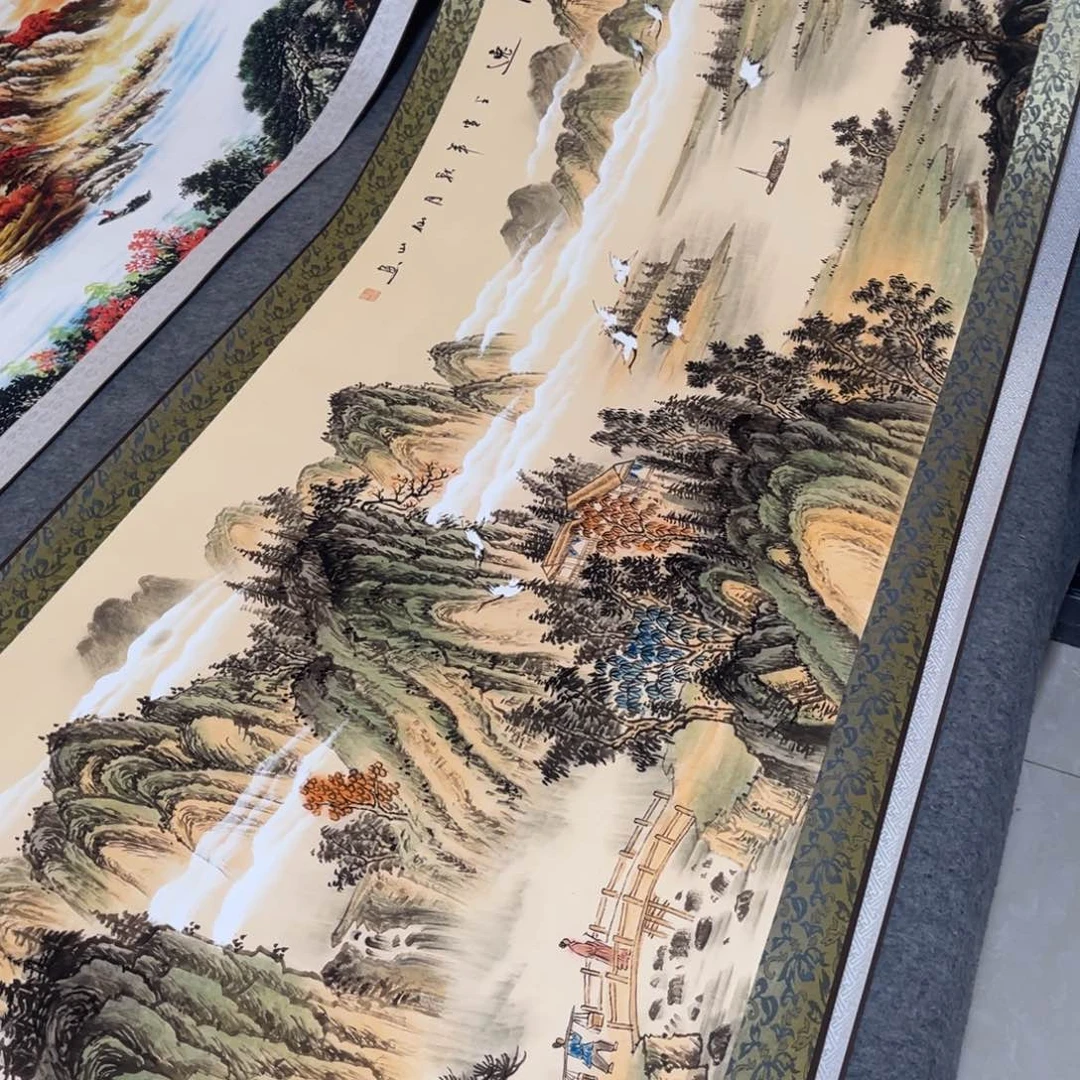 溪山隐逸横幅东方美学国风装饰画21070