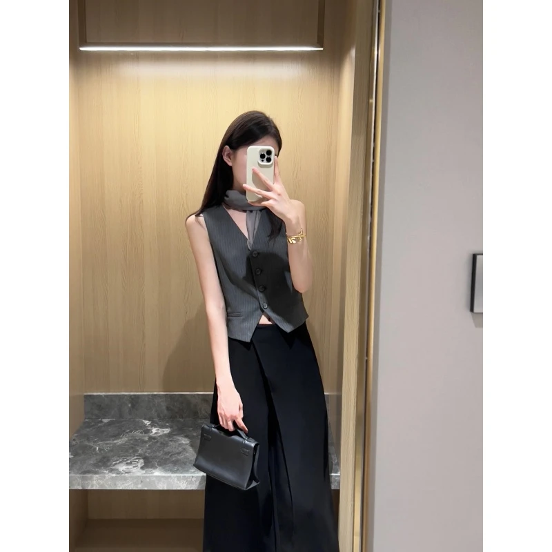 MARIE.COCO小众韩系时尚套装夏季设计感西装背心上衣女洋气休闲裤