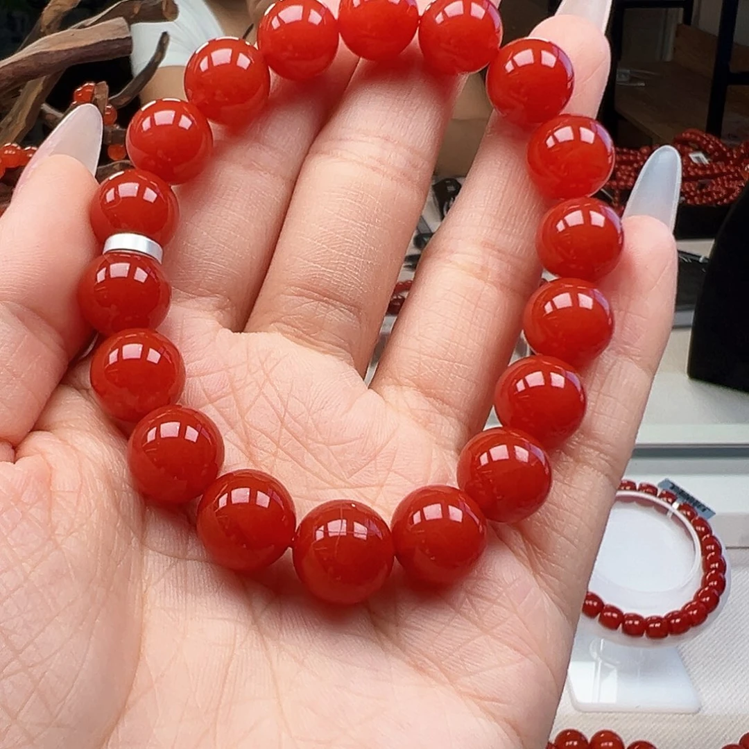 右***耳南红玛瑙未镶嵌手链