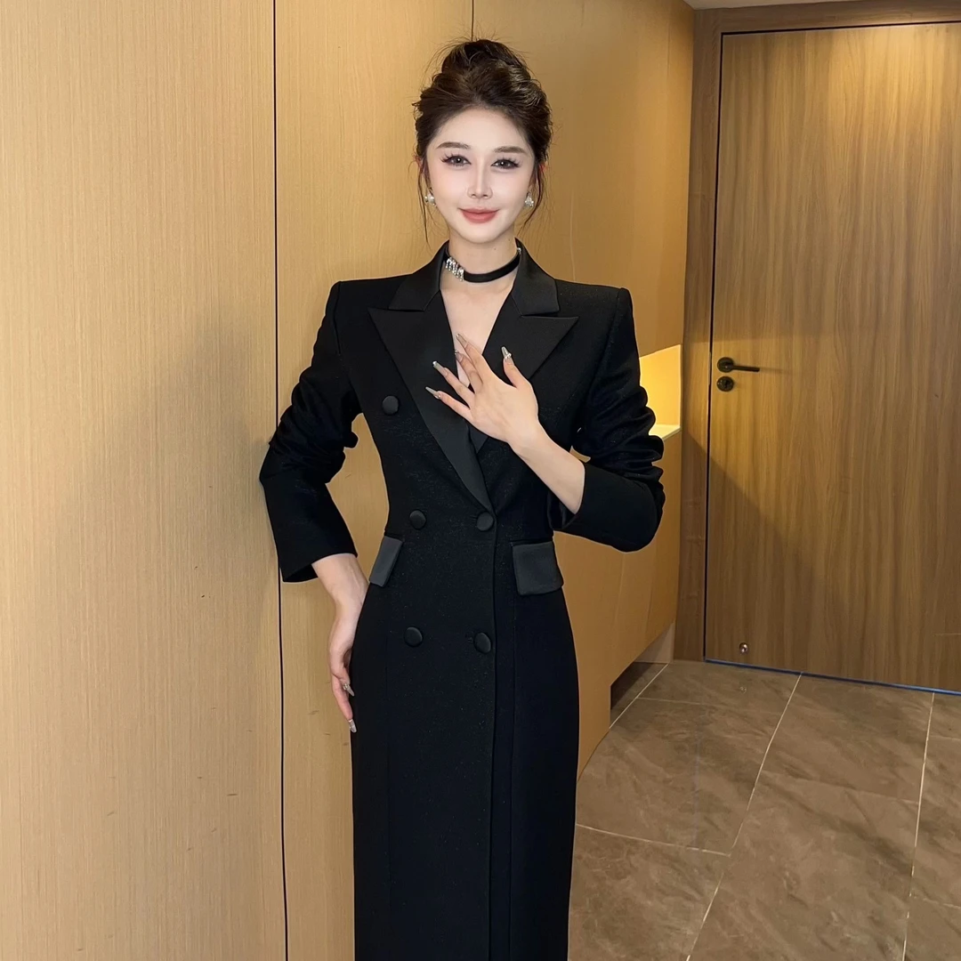 MD·依诺【年中大促】冬款加厚休闲百搭修身长款双排扣时尚风衣