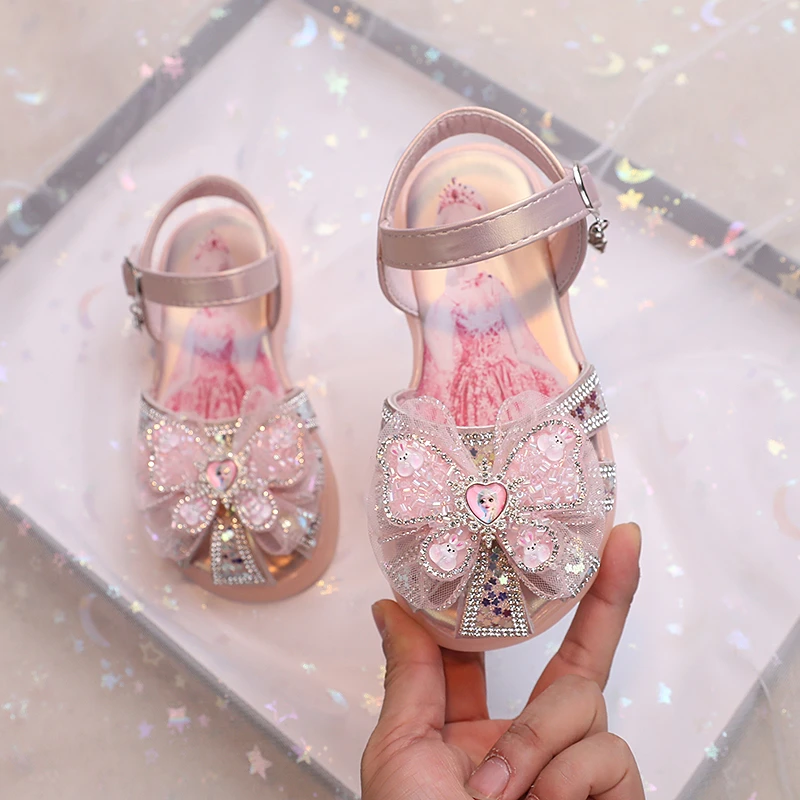 女童鞋子儿童爱莎小公主鞋2025新款女孩宝宝大童软底爱莎凉鞋子软