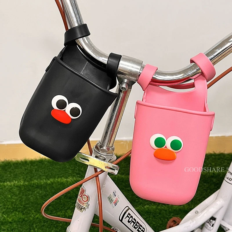 2025新款自行车水杯收纳袋可爱卡通公路车山地车车把饮料奶茶杯袋
