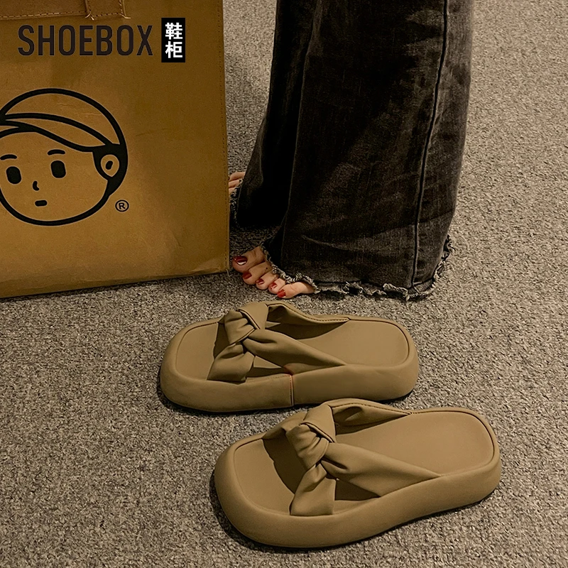 SHOEBOX鞋柜厚底拖鞋女外穿2025夏季新款百搭休闲软底防滑凉拖