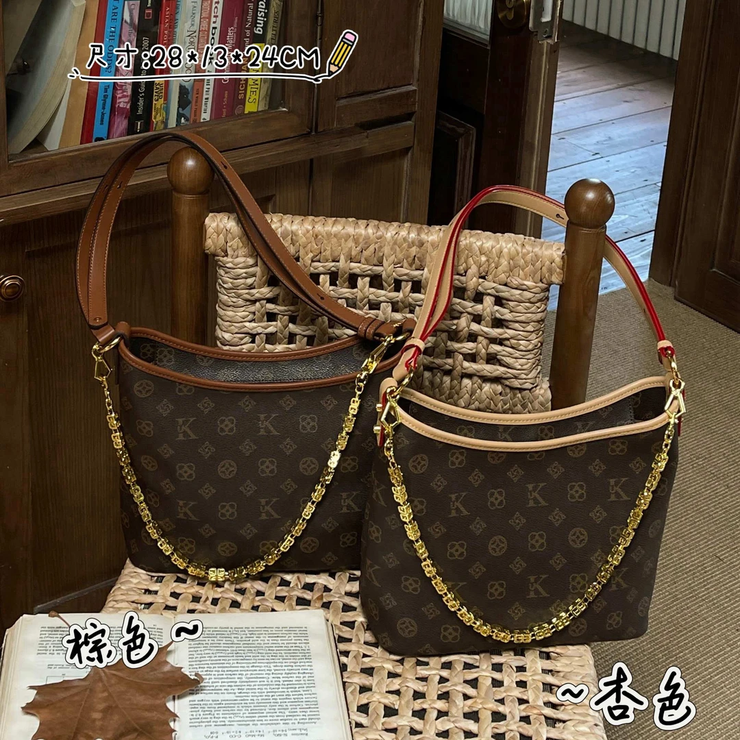 优库迪斯UK高级感时尚水桶包百搭单肩小众复古轻奢斜挎包96556