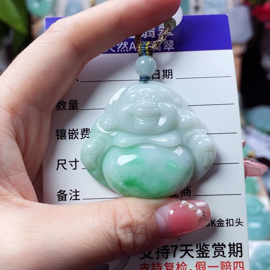 翡翠未镶嵌颈饰佛公30