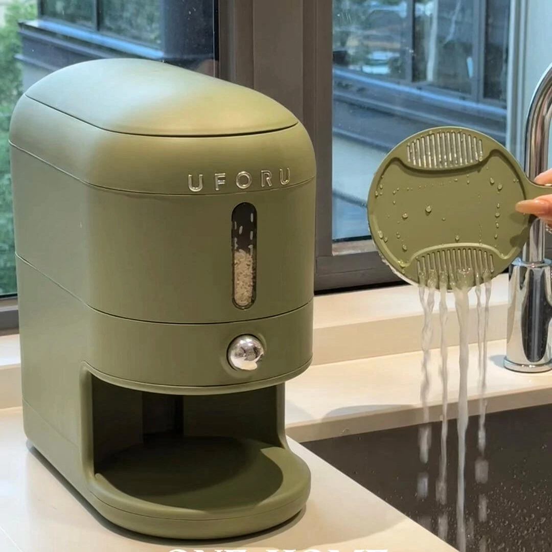 【新家的100个快递】高颜值按压式米桶防虫防潮储米桶送淘米篮子