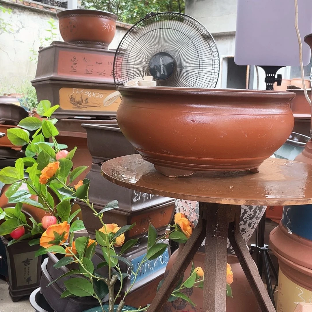 仿古鱼缸大花盆紫砂花盆