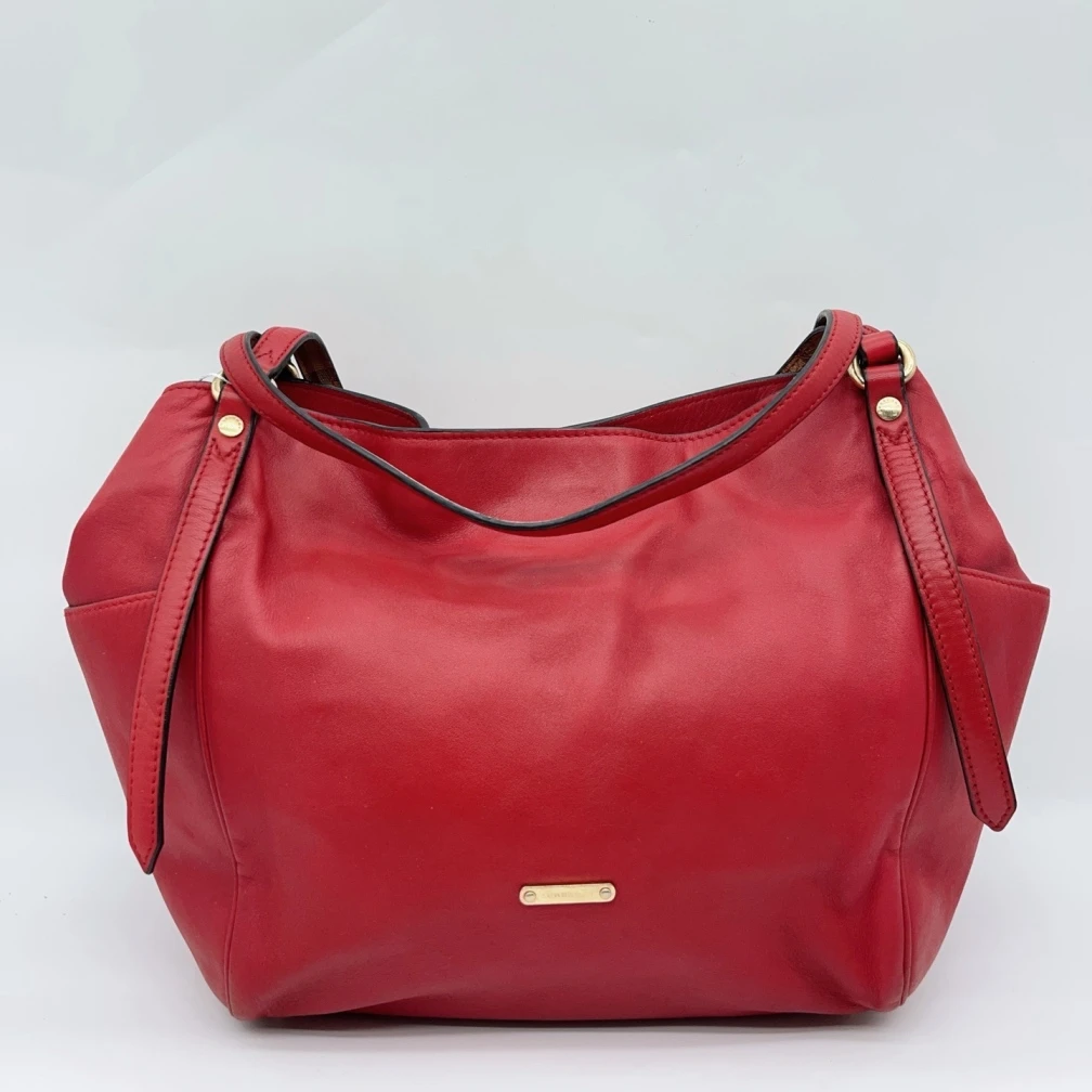 95新 BURBERRY/博柏利 红色手提包 1582 2807