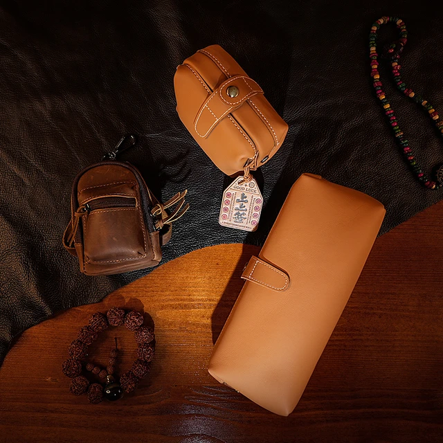 鹿师傅头层牛皮手工真皮男女通用款出差旅行洗漱包文玩收纳袋新品