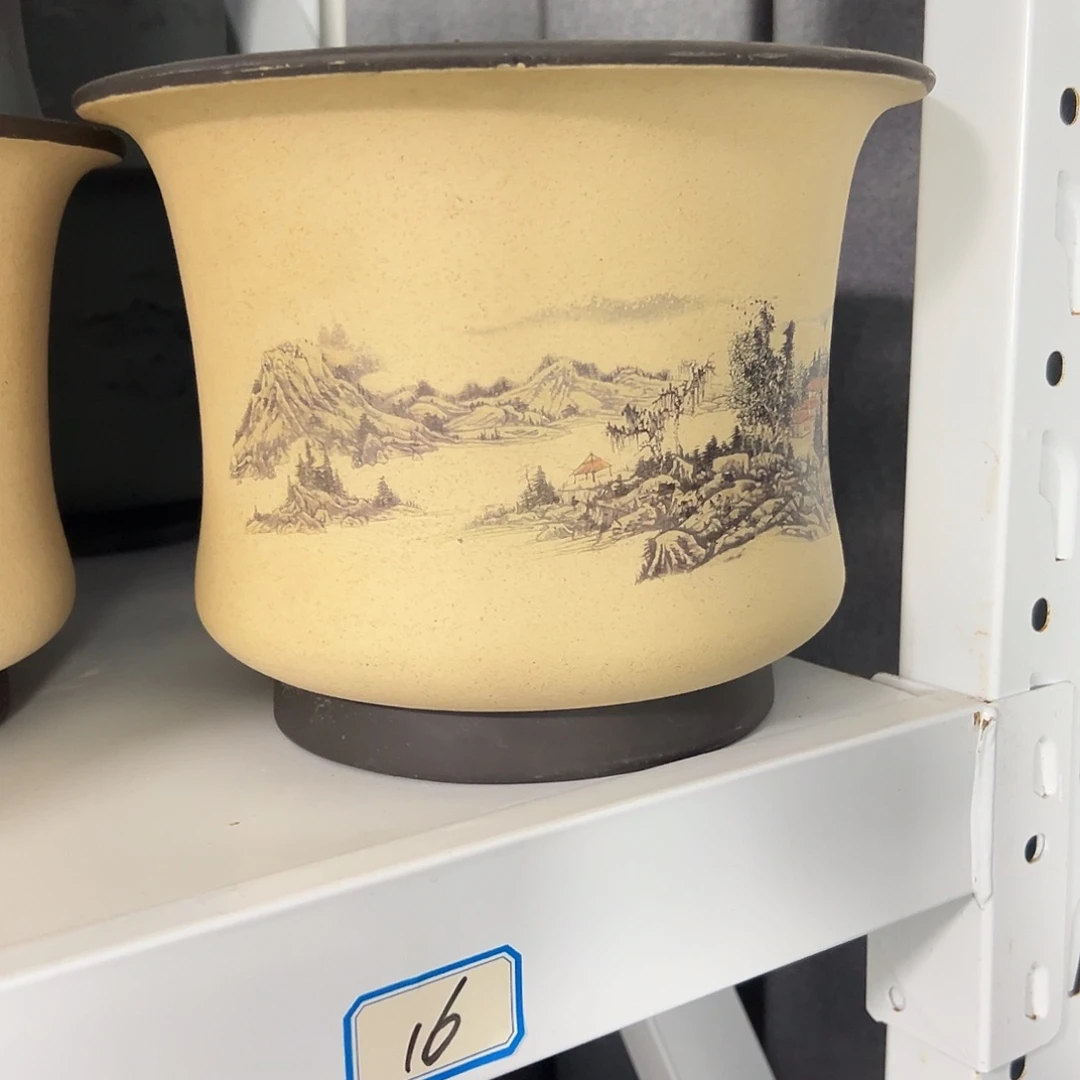 紫砂花盆内口20，内深15