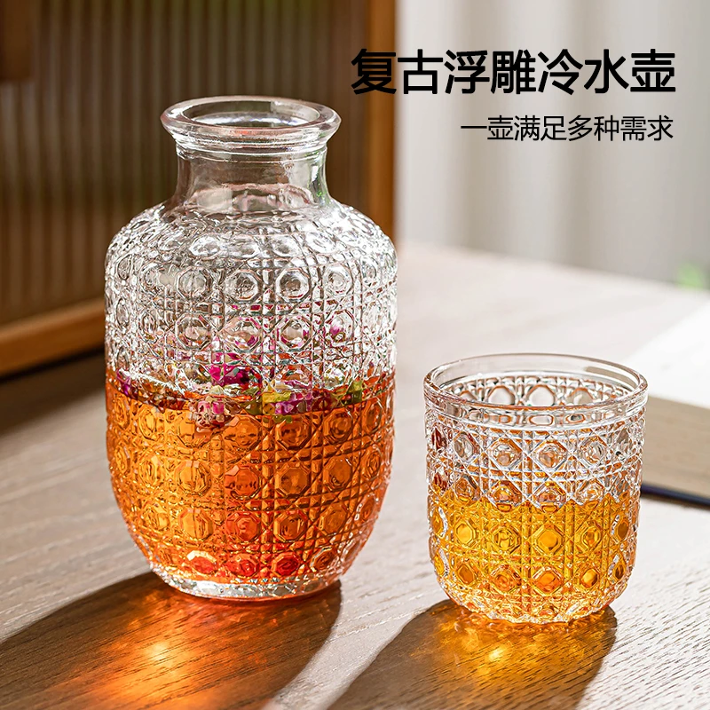 【1壶1杯】乐唯诗 乐清 高颜值钻纹玻璃冷水壶 家用夏季壶 凉水壶