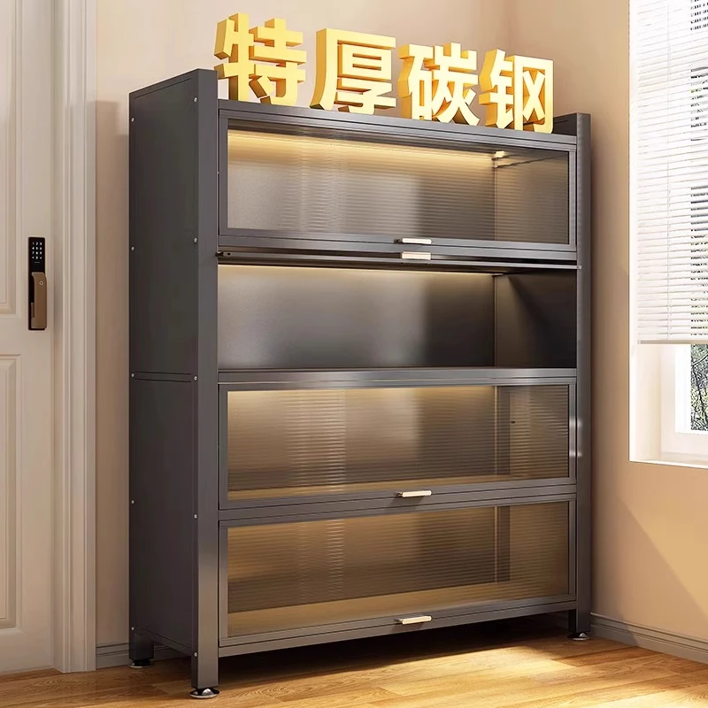 加厚鞋柜2025新款钢制家用门口室内入户大容量多层免打孔碳钢鞋架