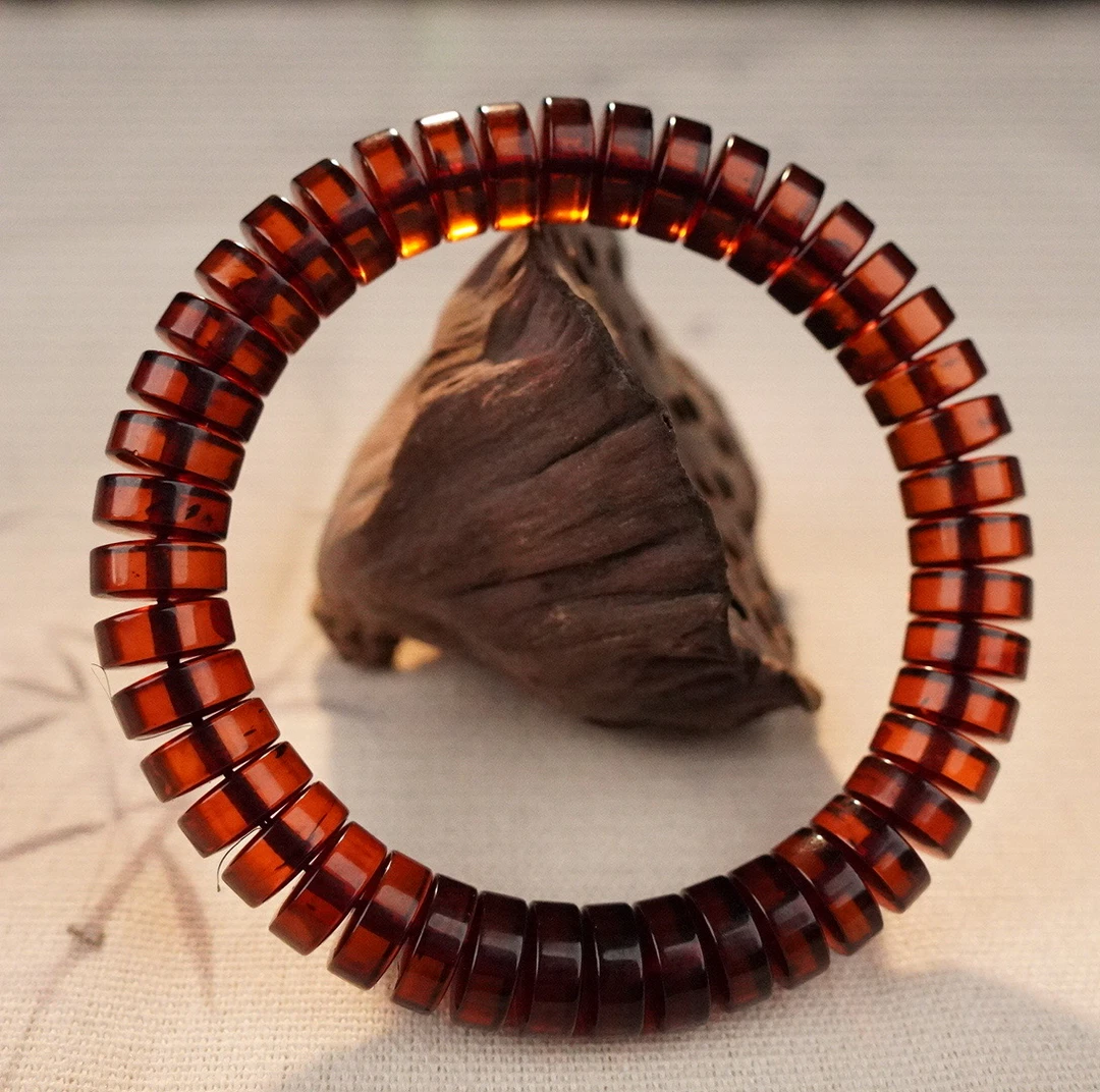 【亿景珠宝】8+直切缅甸天然血珀手串单圈时尚轻奢素圈