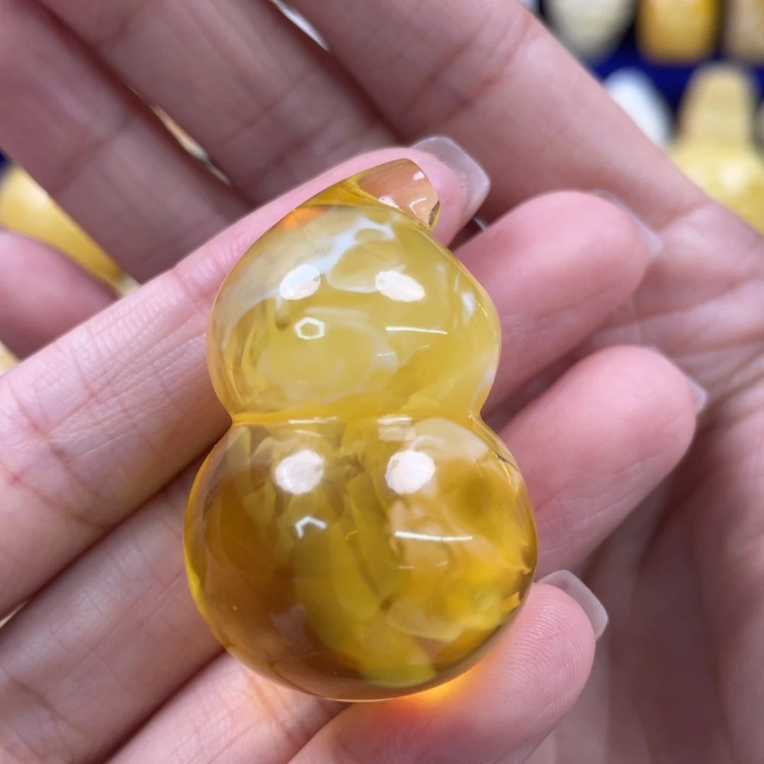 裸石蜜蜡未镶嵌琥珀蜜蜡葫芦吊坠