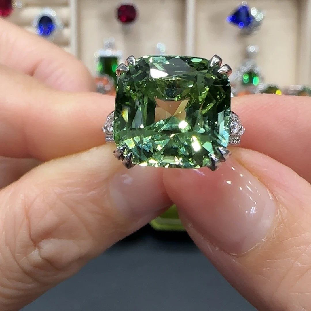 碧玺戒指18K金镶嵌12.09ct